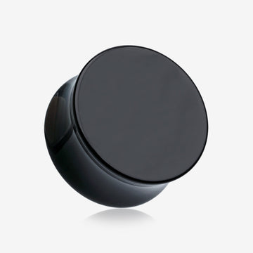 A Pair of Basic UV Acrylic Double Flared Ear Gauge Plug-Black
